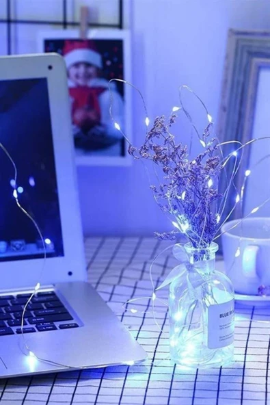 Pilli 5 metre Dekoratif Peri Led Beyaz Aydınlatma Süsleme Lambası