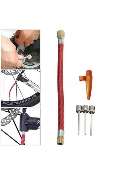 Pompa İğne Başlık Seti Top Bisiklet Lastiği Şişirme İğneleri