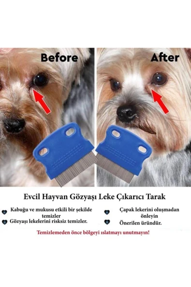 Adshome® Evcil Hayvan Kedi Köpek Pire Tarağı Ve Köpek Gözyaşı Lekesi Tarağı - 2