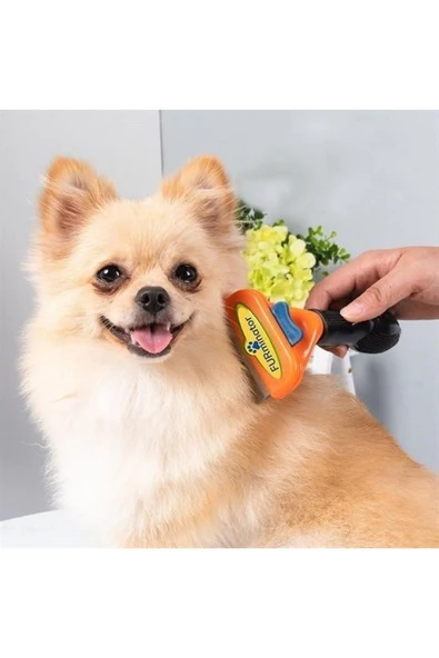Uzun Tüylü Köpekler İçin Kolay Tarama Fırçası Temizlenebilir Çelik Tarak Tüy Toplayıcı Mediu