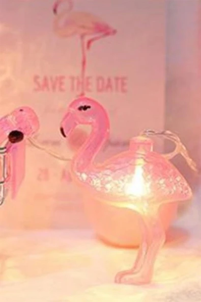 10lu Pilli Led Flamingo Dekoratif Işık Zinciri Aydınlatma 1,5 Mt - 2