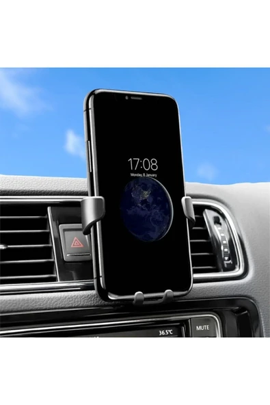 Araç İçi Klima Izgarasına Takılabilen Plastik Oto Telefon Tutucu Gravity (5047) - 2