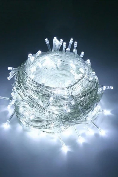 100 Ledli 8 Fonksiyonlu 10 Metre Led Aydınlatma Dekor Lambası (beyaz)
