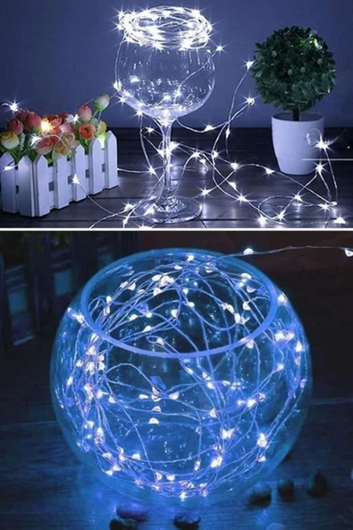 Pilli 5 metre Dekoratif Peri Led Beyaz Aydınlatma Süsleme Lambası - 2