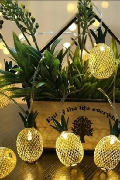 Dekoratif Pilli Pineapple Ananas Pilli Şerit Led Işık (1 Metre)