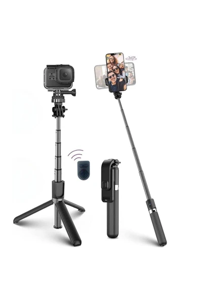 Fotoğraf Makinası ve Telefon Takılabilen 2si 1 Arada 2.2m Uzayan Selfie Çubuğu  - MCT8954-9181