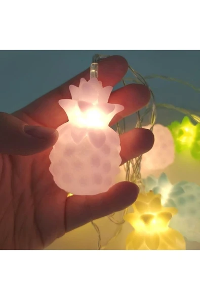 Karışık Renk Dekoratif Ananas Dolama 10 lu Şerit Led Işık Zinciri