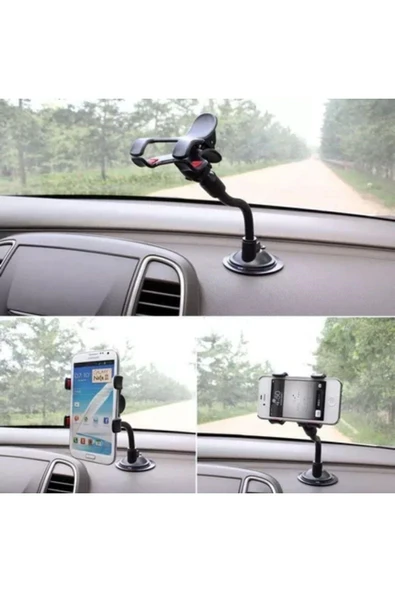 Akrobat Cama Sabitlenen Güçlü Vakumlu 360 Derece Dönen Tüm Modellere Uyan Oto Telefon Tutucu