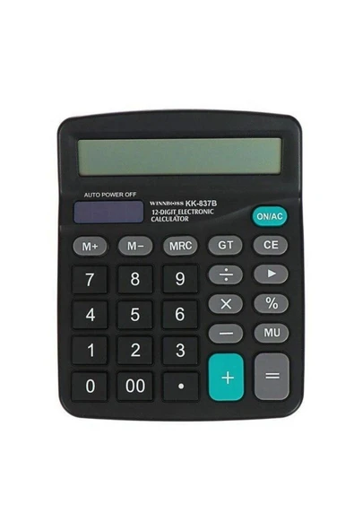 Standart Fonksiyonlu 12 Haneli Geniş LCD Ekran,Pill Masaüstü Hesap Makinesi
