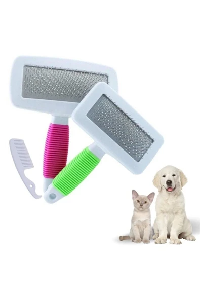 Kedi Köpek Telli Küçük Boy Tüy Bakım Seti Evcil Hayvan Tarama Fırçası