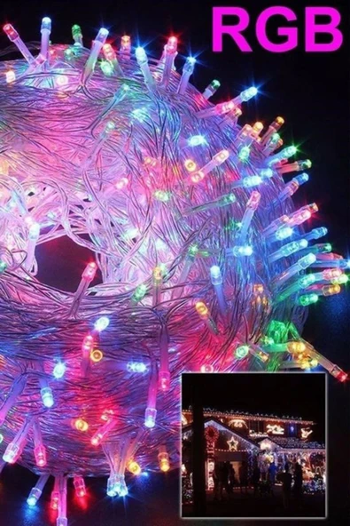 10 Metre 100 Ledli 8 Fonksiyonlu Karışık Renkli RGB Led Lamba - 2