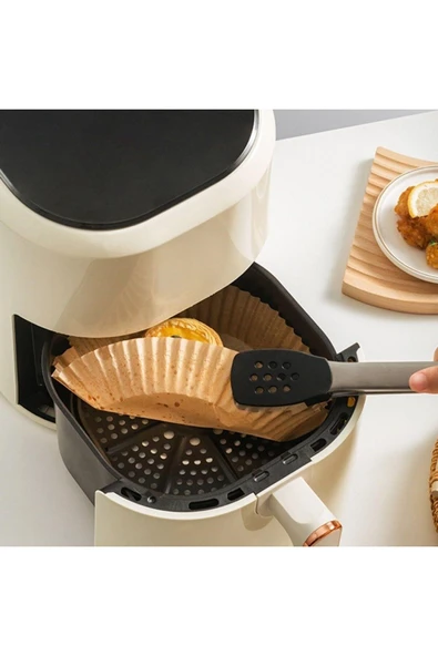 50 Adet Air Fryer Pişirme Kağıdı Tek Kullanımlık 23 Cm Yuvarlak Pişirme Kağıdı XXL PVC li - 3