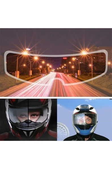Buğu Önleyici Motosiklet Kaskı Vizörü Su Geçirmez Dayanıklı Çizik Koruma Lens Filmi