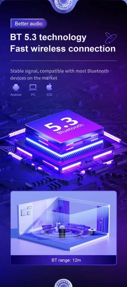 Joyroom JR-MS01 Maya Seri RGB Maya Serisi RGB Kablosuz Hoparlör-Siyah - 5