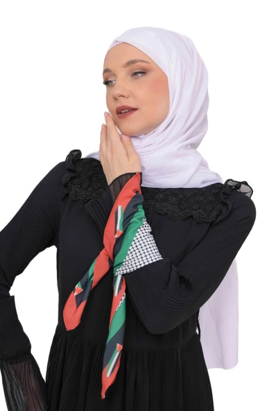Filistin Bayrak Çizgili Filistin Şal Kefiye Küçük Filistin Bayraklar Fular Saçaksızlı Filistin Fular - 2
