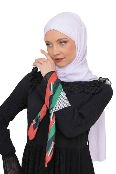 Filistin Bayrak Çizgili Filistin Şal Kefiye Küçük Filistin Bayraklar Fular Saçaksızlı Filistin Fular - 3