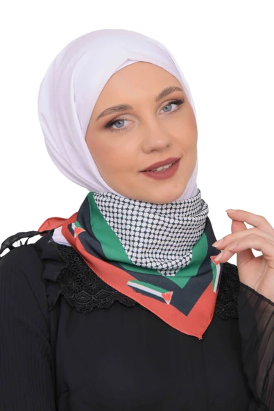 Filistin Bayrak Çizgili Filistin Şal Kefiye Küçük Filistin Bayraklar Fular Saçaksızlı Filistin Fular - 5