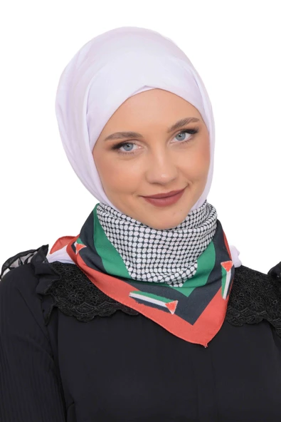 Filistin Bayrak Çizgili Filistin Şal Kefiye Küçük Filistin Bayraklar Fular Saçaksızlı Filistin Fular - 7