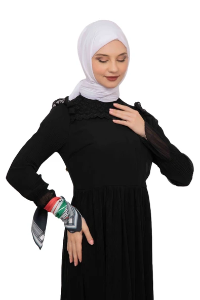 Filistin Zaytin Ve Filistin Bayrak Baskılı Fular Saçaksızlı Unisex S100014 - 9