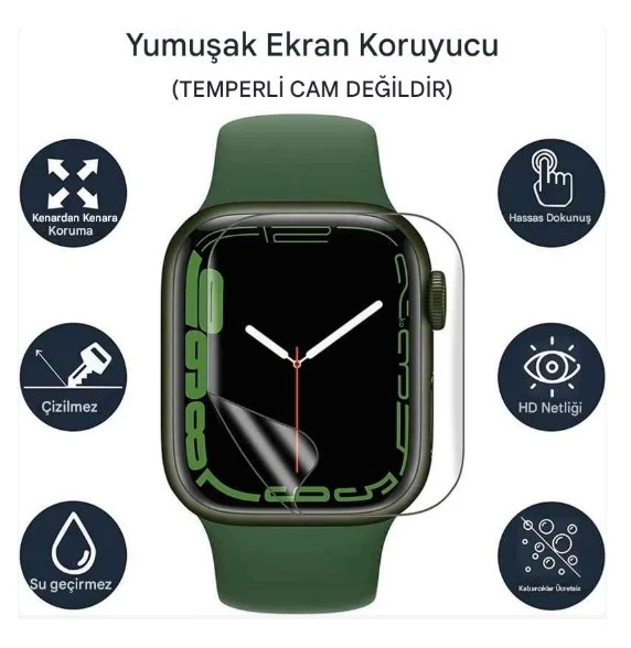 Apple Watch SE 2023 40MM Uyumlu 3 Adet Şeffaf Ultra koruyucu Nano Jelatin - Resim 3