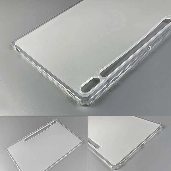 Samsung Galaxy Tab S7 Fe T737 T735 T730 Uyumlu Şeffaf Silikon Tablet Kılıfı - Resim 3