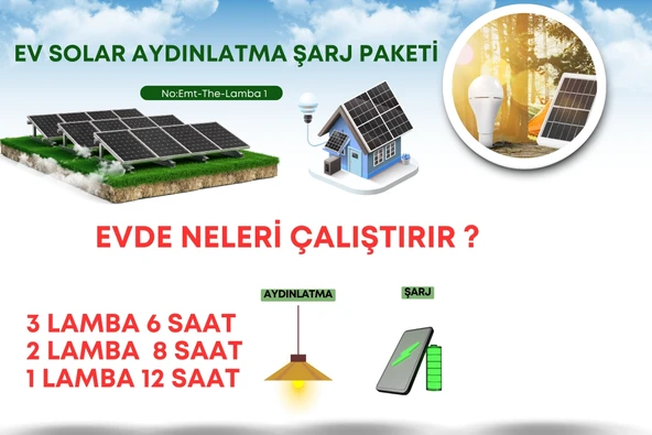 Güneş Enerjili Solar Şarjlı Kamp ve Acil Durum Aydınlatma Seti - 2