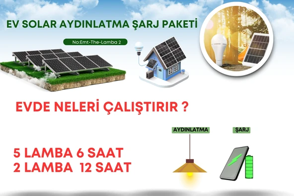 Kamp ve Piknik için Solar Güneş Enerjili Lamba ve Şarj Seti 5 Lamba - 3