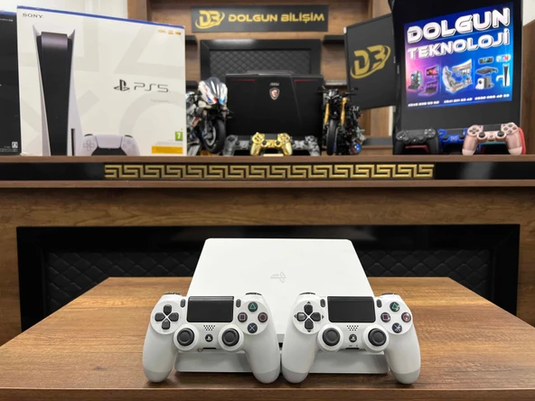 PlayStation 4 Slim Beyaz 1 TB Çift Kol (İKİNCİ EL)