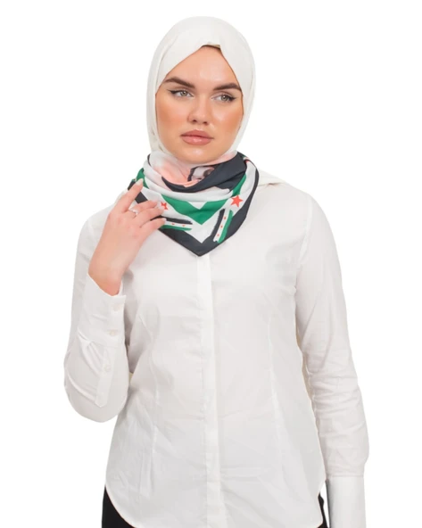 Suriye Bayrak Çerçeveli Suriyenin şarkıcı sarut Resmi Baskılı 45*45 cm S100027 - 2