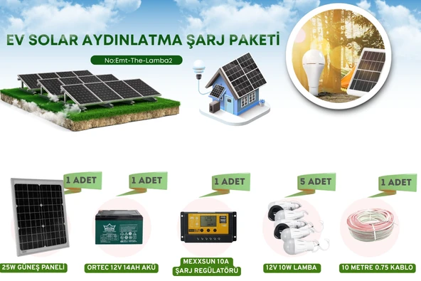 Kamp ve Piknik için Solar Güneş Enerjili Lamba ve Şarj Seti 5 Lamba - 2