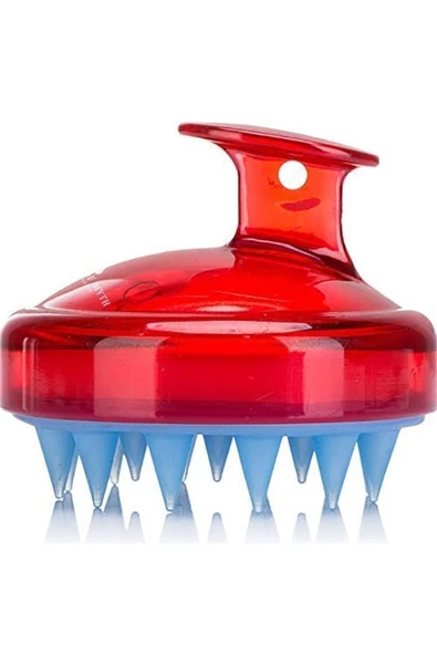 LAND OF MYTH Yumuşak Silikon Dişli Saç Derisi Masaj Şampuan Duş Fırçası, Yetişkin, Çocuk - Evcil Hayv Için -kırmz