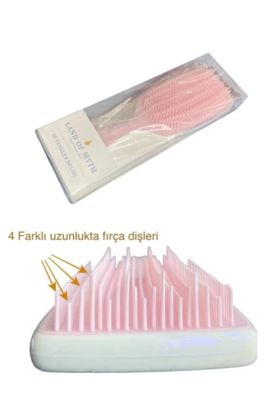 LAND OF MYTH LOM1262 Islak ve Kuru Saç Açma Tarama Fırçası (İnci Beyazı-Pembe) - 4