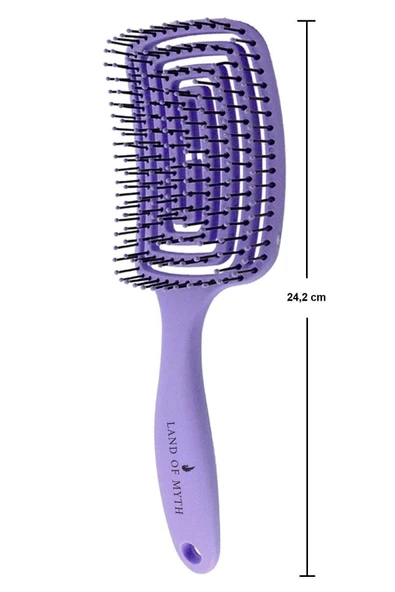 LAND OF MYTH Lom1273 Üç Boyutlu Esnek Saç Açma Ve Tarama Fırçası, Flexible Pro Brush (lila) - 2