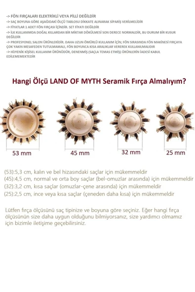 LAND OF MYTH 25 mm - Nano Teknoloji Seramik + Iyonik Termal Fön Saç Fırçası, Profesyonel Seri - 5