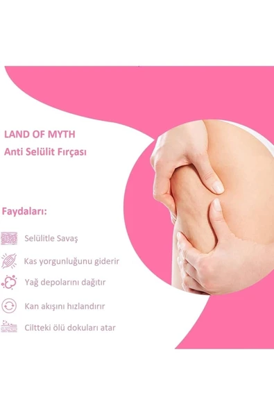 LAND OF MYTH Lom1412 Silikon Vücut Selülit Masaj Fırçası (siyah-lila) - 3