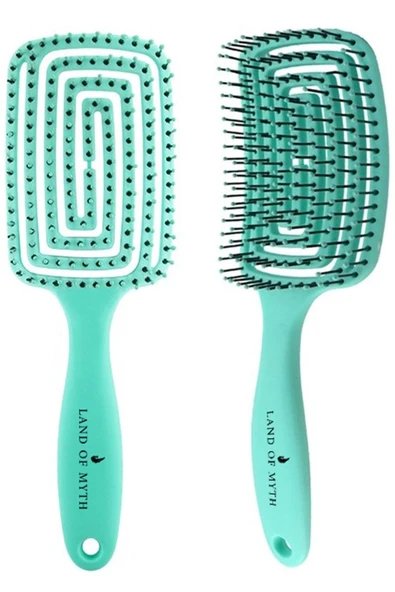 LAND OF MYTH Lom1274 Üç Boyutlu Esnek Saç Açma Ve Tarama Fırçası, Flexible Pro Brush (turkuaz)