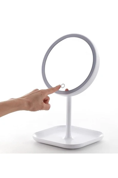 LAND OF MYTH - 1x-5x Büyütmeli 23 Led Işıklı Makyaj Aynası, 360 ° Döner, Dokunmatik Sensörlü, Kablolu