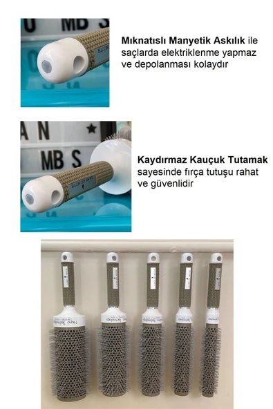 LAND OF MYTH 45 Mm - Lom1313 Extra Uzun Gövde Salon Tipi Nano Teknoloji Seramik + Iyonik Termal Fön Saç Fırçası - 3