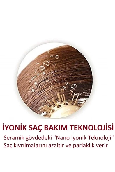 LAND OF MYTH 32 mm-Lom1142 Nano Teknoloji Seramik İyonik Termal Fön Saç Fırçası Doğal At Kılı Diş Profesyonel - Resim 4