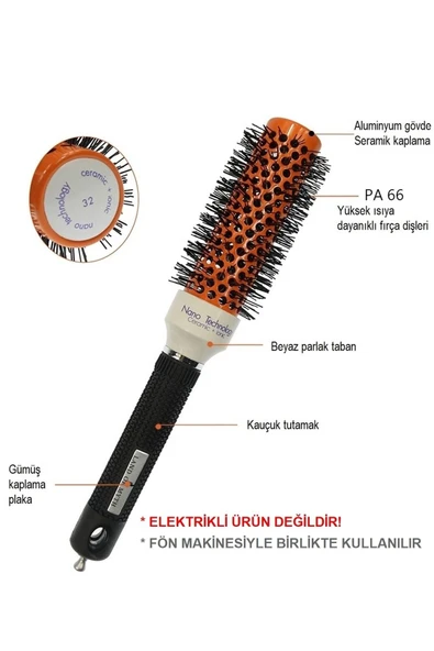 LAND OF MYTH 53 Mm - Lom1304 Nano Teknoloji Seramik + Iyonik Termal Fön Saç Fırçası, Profesyonel Seri - 2