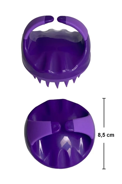 LAND OF MYTH Lom1401 Yeni Yumuşak Silikon Dişli Saç Derisi Masaj Şampuan Duş Fırçası (mor) - 5