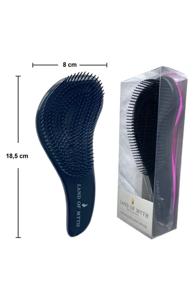 LAND OF MYTH Lom11015 Dolaşık Saç Açma Tarağı Yetişkin & Çocuklar Için Düğüm Çözücü Saç Fırçası (ROSE PINK BLACK) - 4