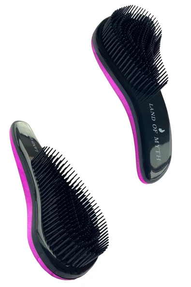 LAND OF MYTH Lom11015 Dolaşık Saç Açma Tarağı Yetişkin & Çocuklar Için Düğüm Çözücü Saç Fırçası (ROSE PINK BLACK) - 3
