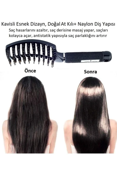 LAND OF MYTH Lom1071 Dolaşık Saç Açma Tarama Fırçası, Antistatik Iyonik Yetişkin & Çocuklar Için -siyah - 3