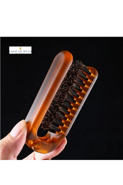 LAND OF MYTH LOM1291 Çanta Tipi Katlanabilir Saç Açma Tarama Fırçası – Kehribar - 4