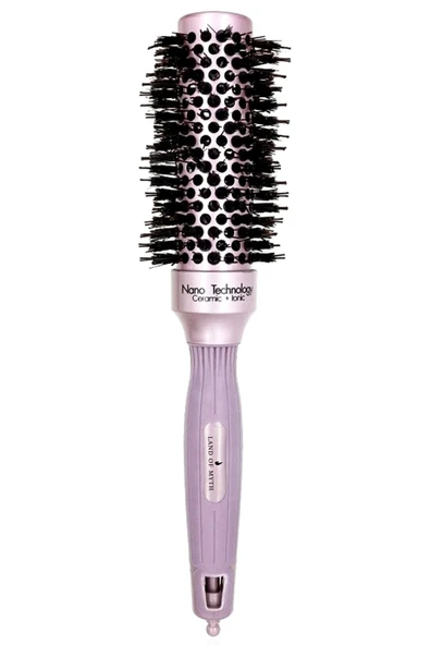 LAND OF MYTH 32 mm Nano Teknoloji Seramik + İyonik Termal Fön Saç Fırçası, Doğal Kıl Diş, Profesyonel Seri