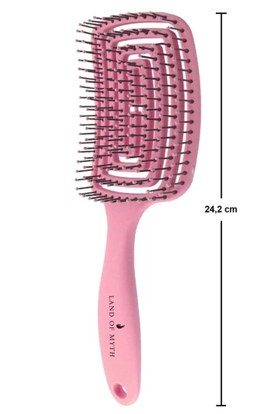 LAND OF MYTH Lom1272 Üç Boyutlu Esnek Saç Açma Ve Tarama Fırçası, Flexible Pro Brush (pembe) - 2