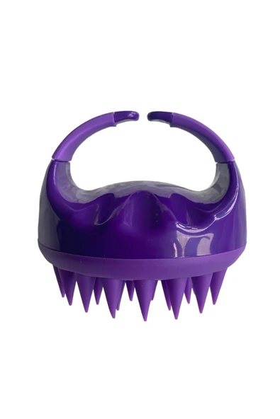 LAND OF MYTH Lom1401 Yeni Yumuşak Silikon Dişli Saç Derisi Masaj Şampuan Duş Fırçası (mor) - 2