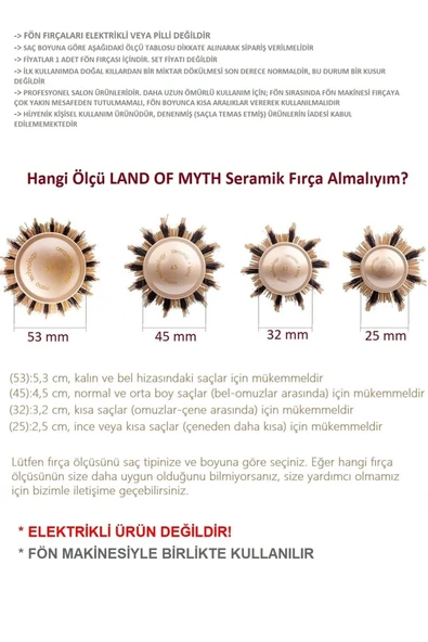 LAND OF MYTH 25 mm - Nano Teknoloji Seramik + Iyonik Termal Fön Saç Fırçası, Doğal At Kılı Diş, Profesyonel Seri - 5