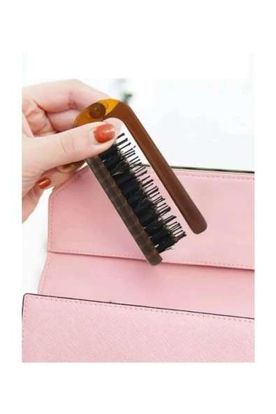 LAND OF MYTH LOM1291 Çanta Tipi Katlanabilir Saç Açma Tarama Fırçası – Kehribar - 5